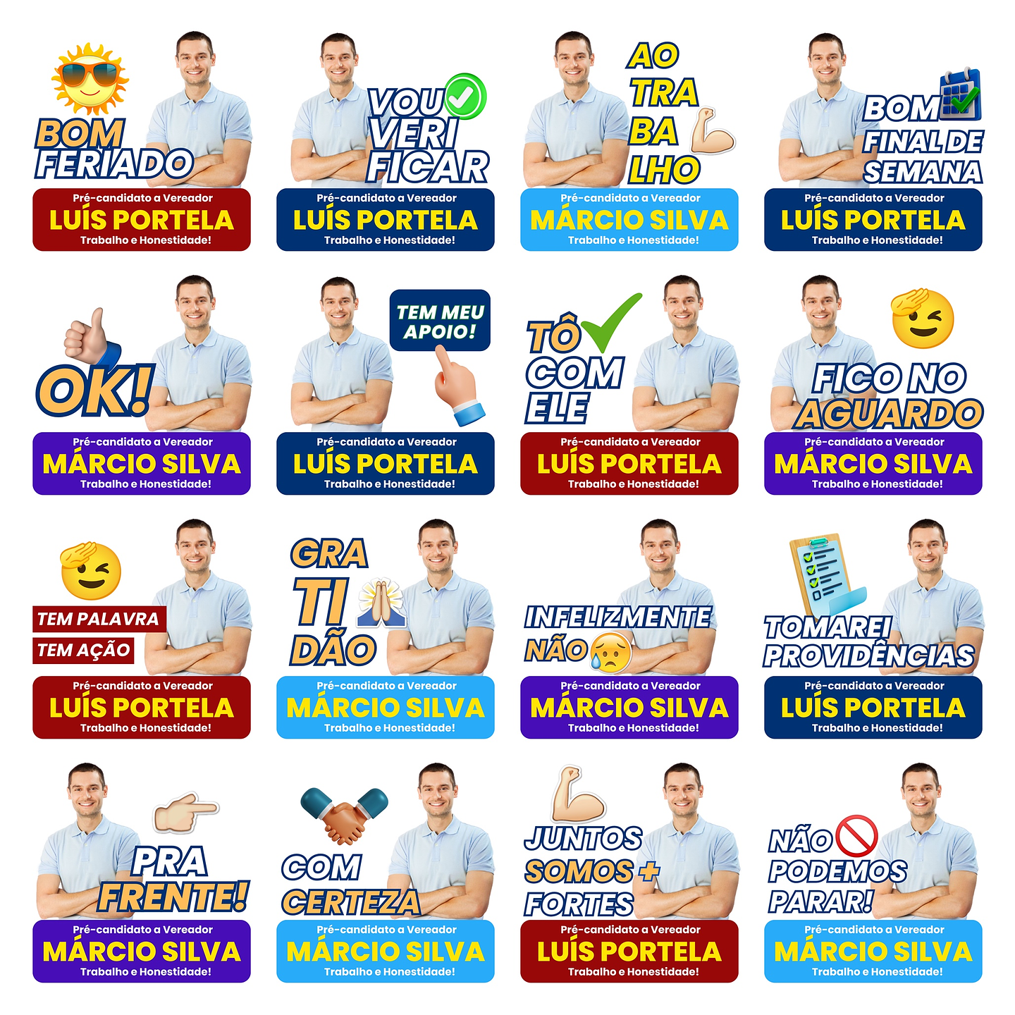 Pack de Figurinhas para Candidatos Políticos Editáveis Canva  3