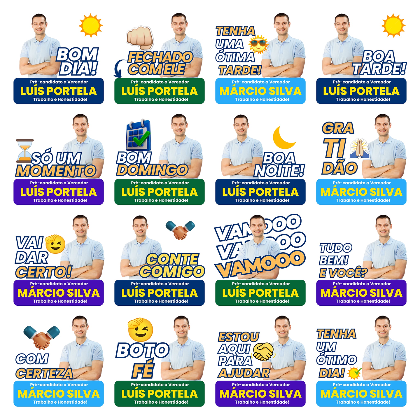 Pack de Figurinhas para Candidatos Políticos Editáveis Canva  4
