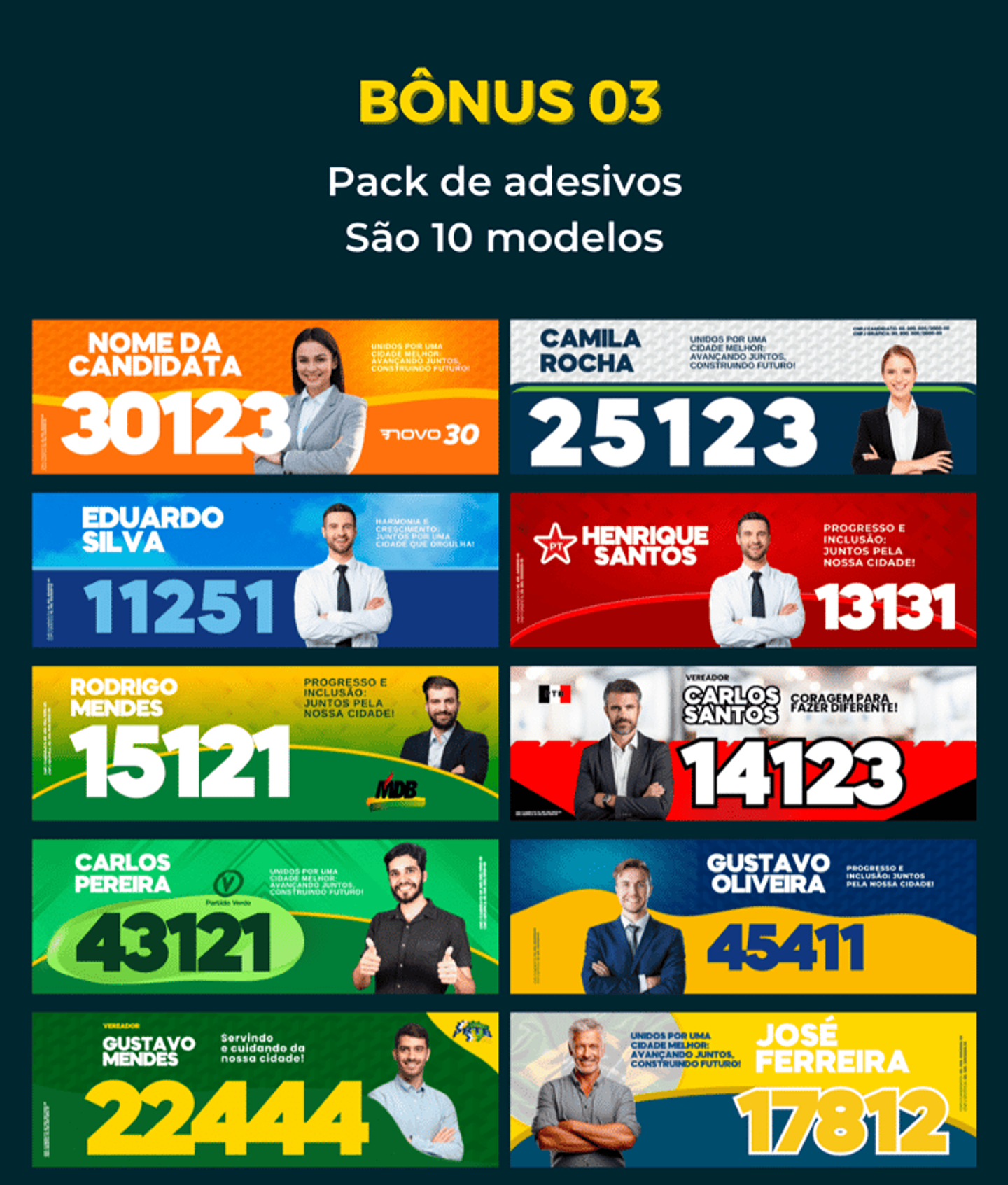Pack de Figurinhas para Candidatos Políticos Editáveis Canva  7