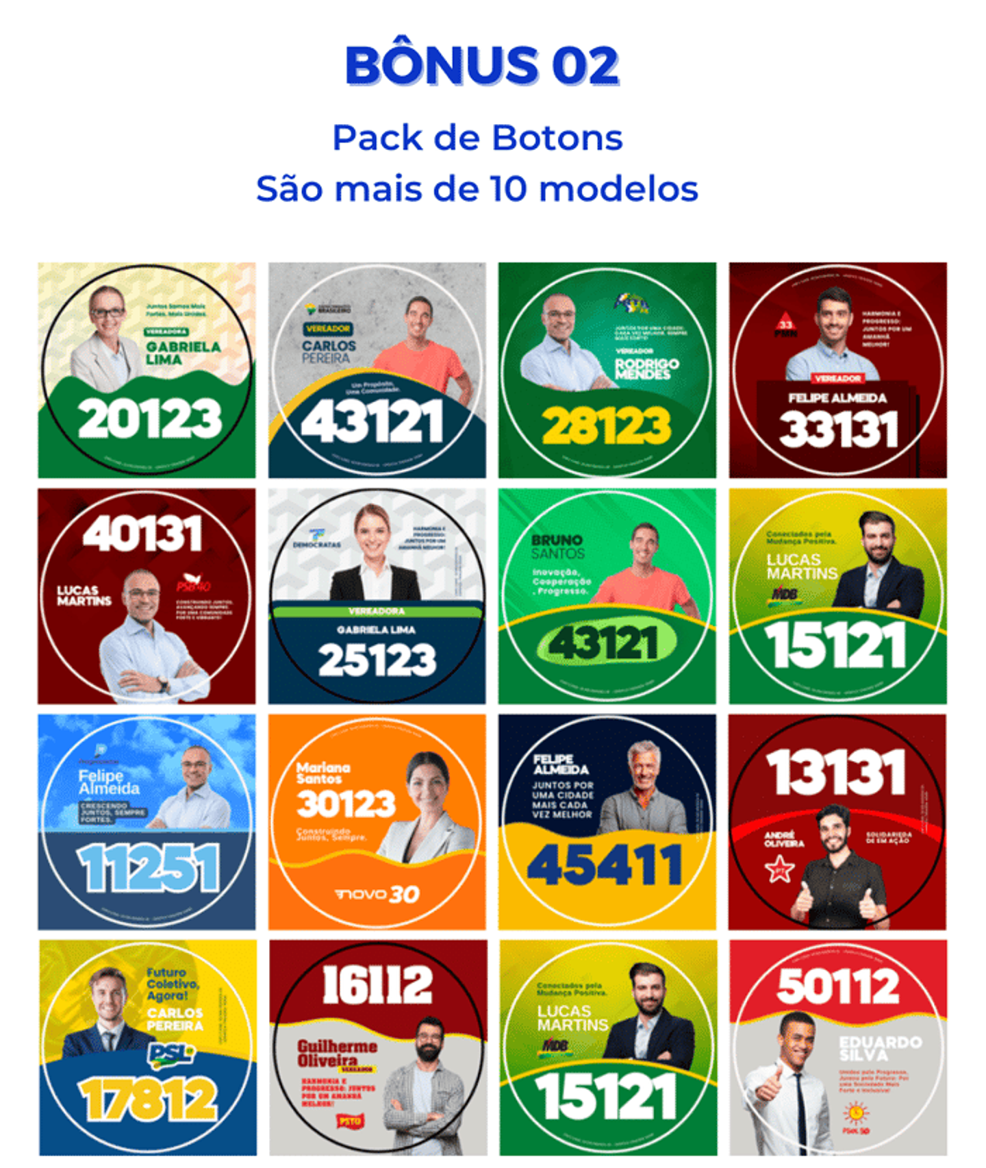 Pack de Figurinhas para Candidatos Políticos Editáveis Canva  8