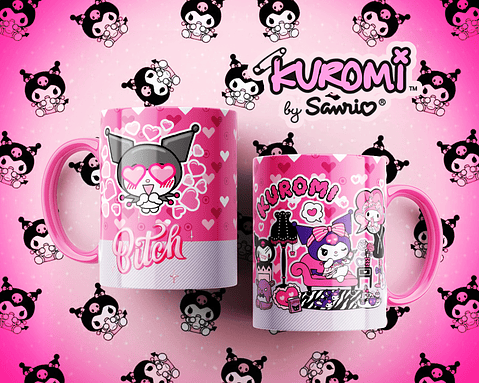 10 Artes para Caneca Kuromi Arquivo Editável 