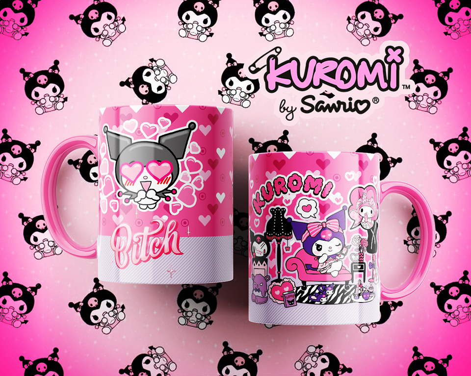 10 Artes para Caneca Kuromi Arquivo Editável  1