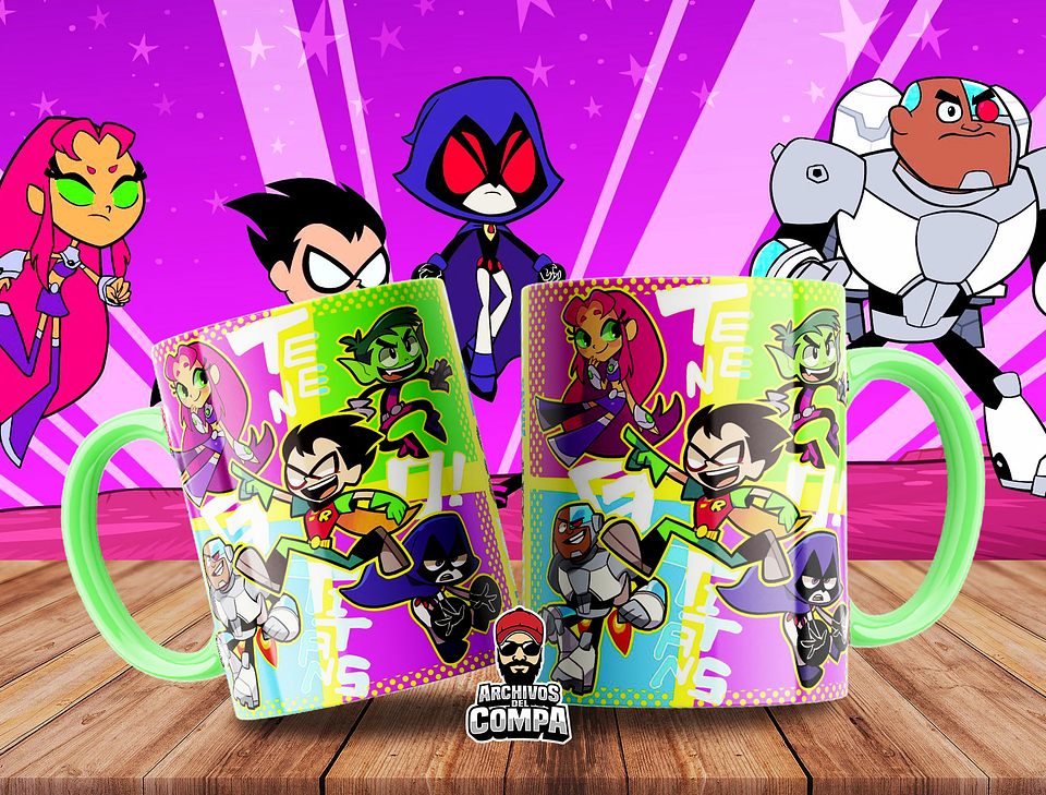 9 Artes para Caneca Jovens Titãs Arquivo Editável 6