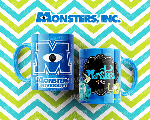 10 Artes para Caneca Monstros SA Arquivo Editável 