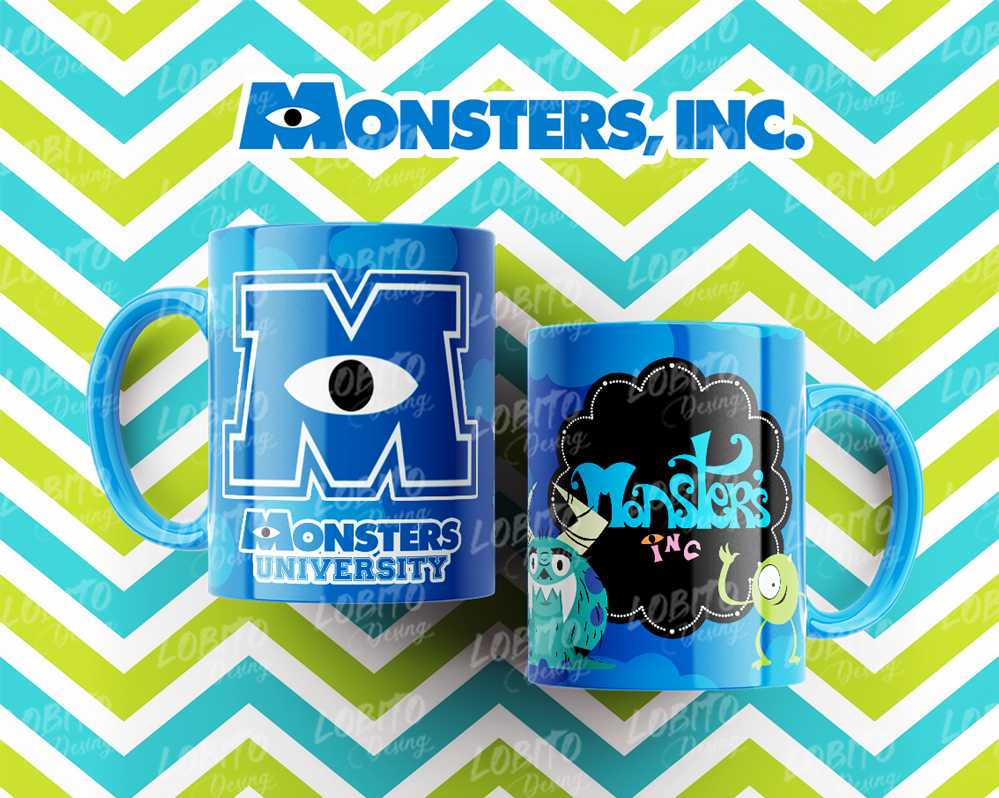 10 Artes para Caneca Monstros SA Arquivo Editável  1