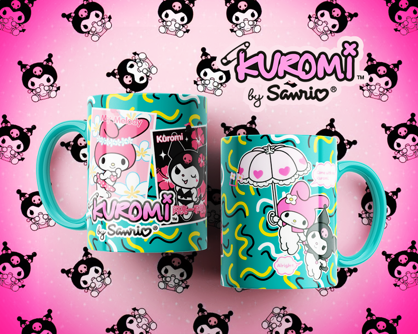 10 Artes para Caneca Kuromi Arquivo Editável  3