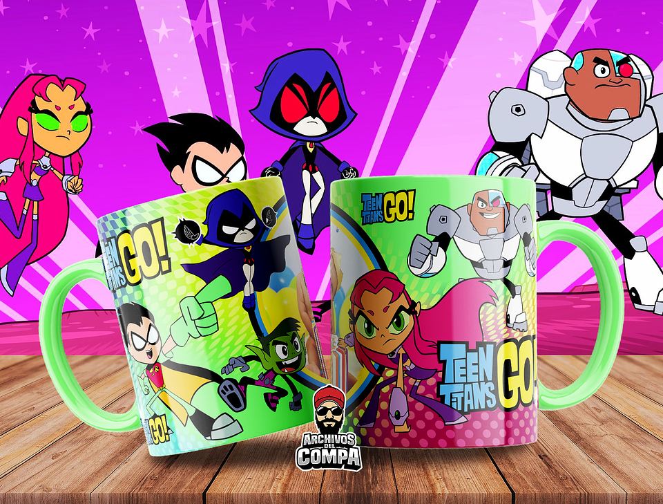 9 Artes para Caneca Jovens Titãs Arquivo Editável 7