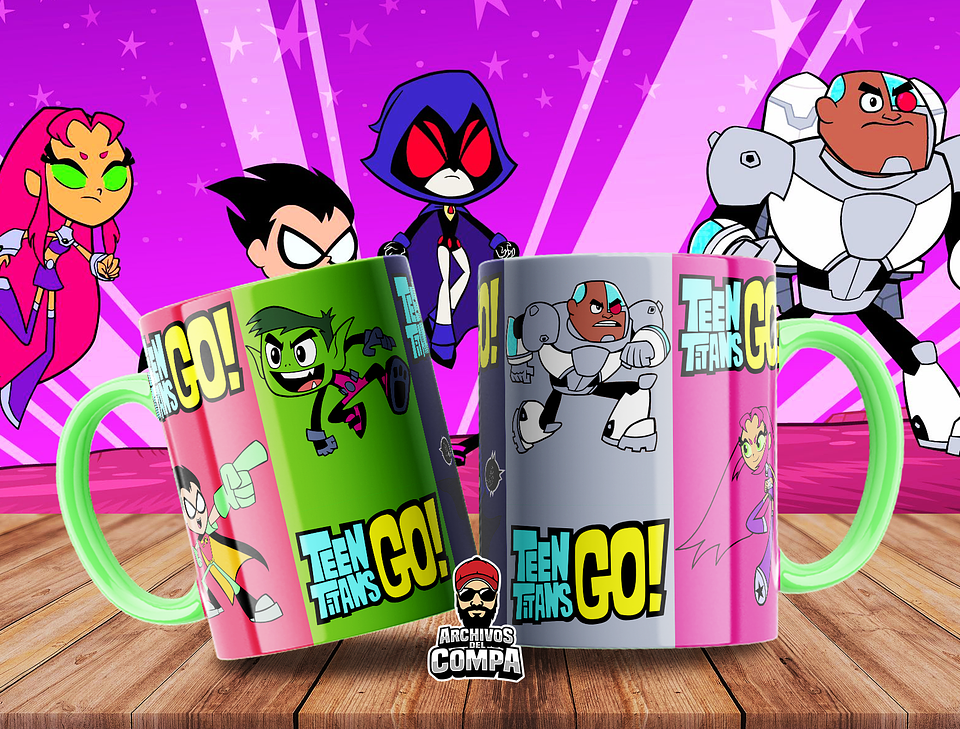 9 Artes para Caneca Jovens Titãs Arquivo Editável 8