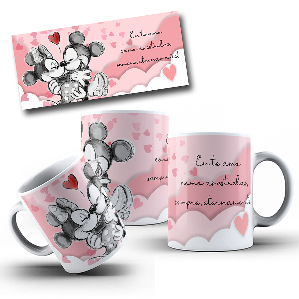 11 Artes para Caneca Mickey e Minnie Arquivo Editável 2