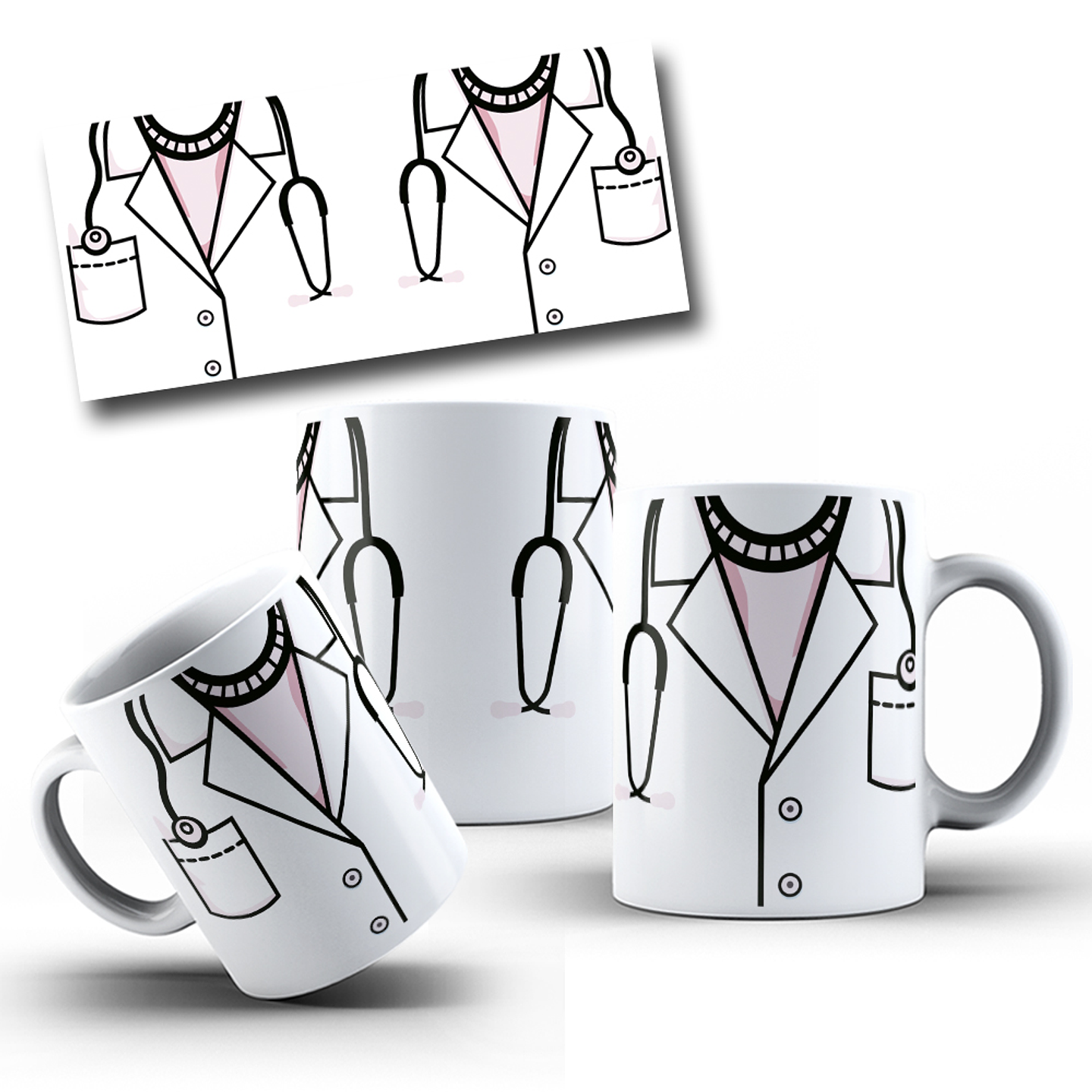 12 Artes para Caneca Jaleco Medicina Enfermagem Arquivo em Jpg 2