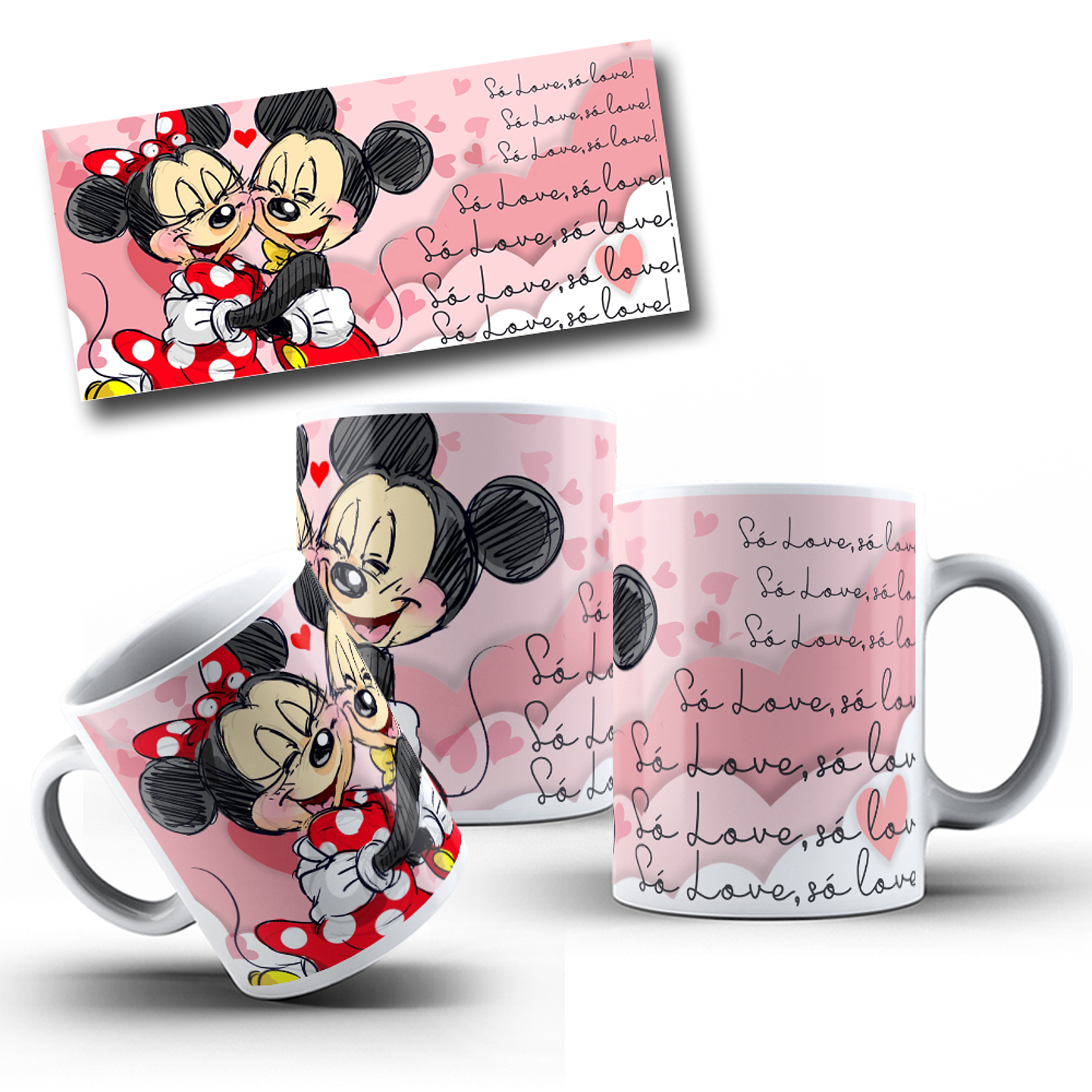 11 Artes para Caneca Mickey e Minnie Arquivo Editável 4