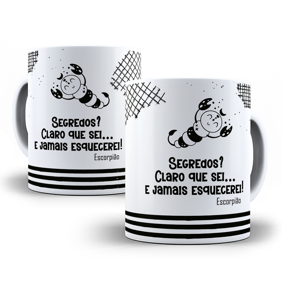 12 Artes para Caneca Signos Arquivo Editável 1