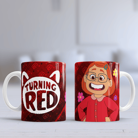 12 Artes para Caneca Turning Red Arquivo Editável 