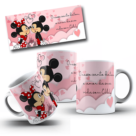 11 Artes para Caneca Mickey e Minnie Arquivo Editável