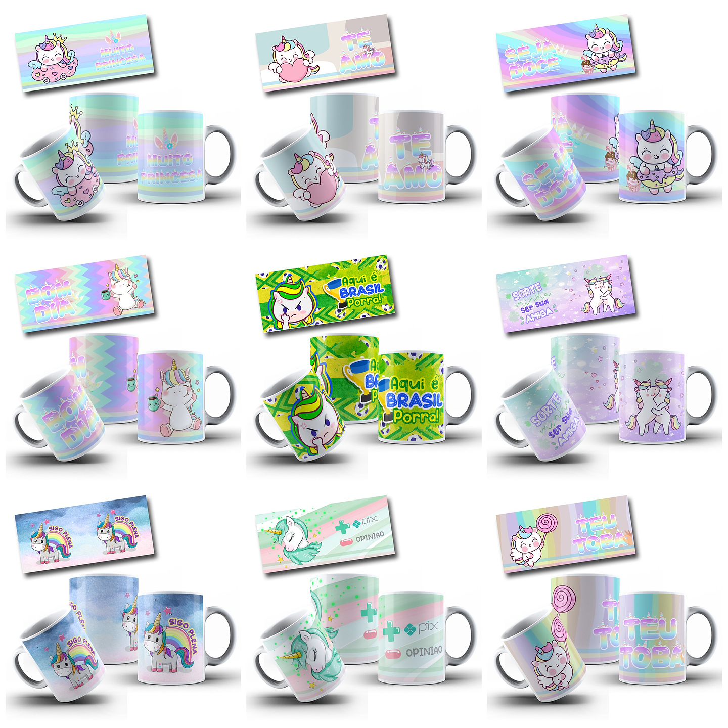 17 Artes para Caneca Unicornio Frases Arquivo em Jpg 2