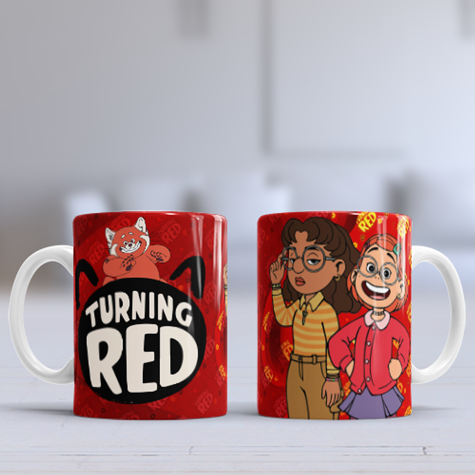 12 Artes para Caneca Turning Red Arquivo Editável  10