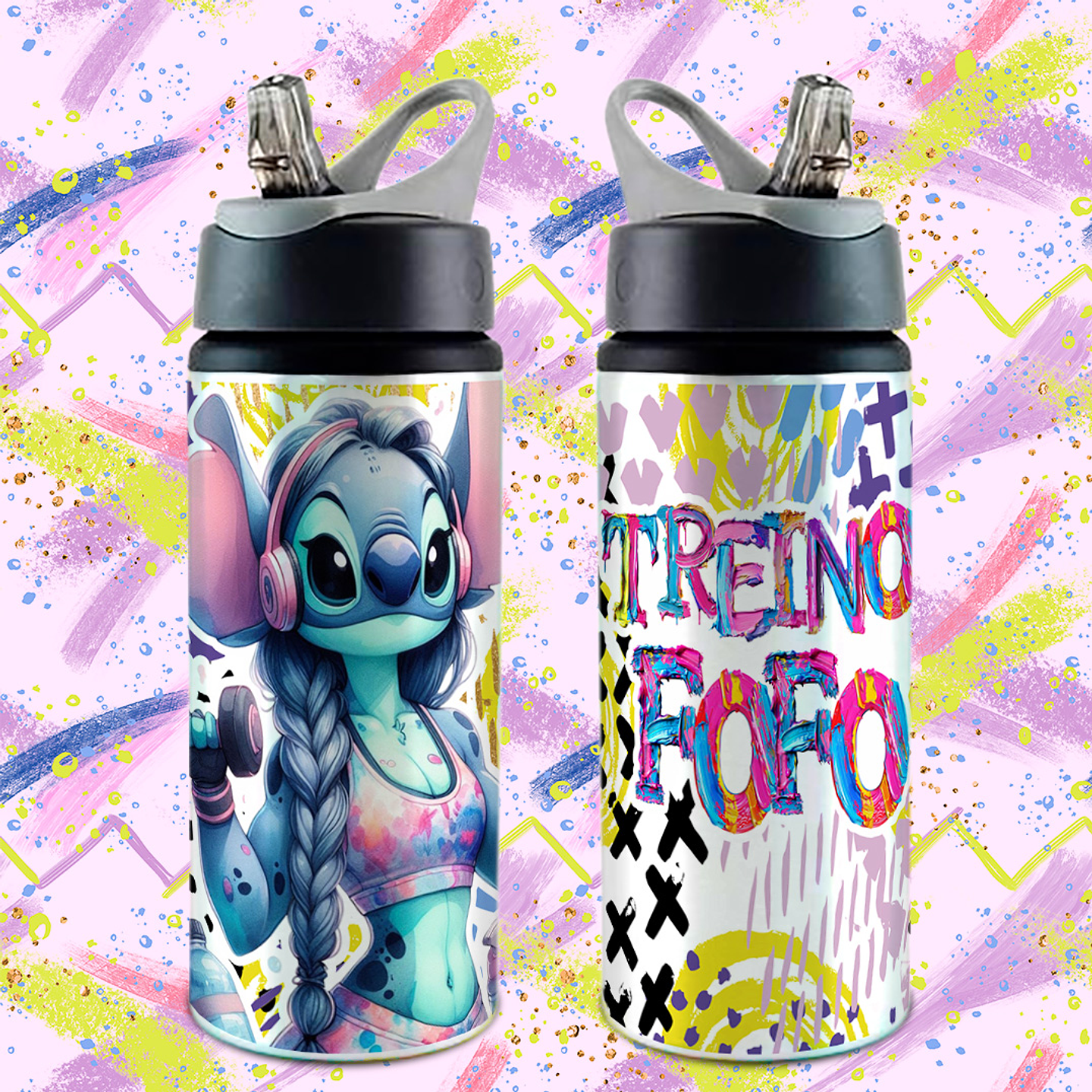 19 Artes para Caneca e Garrafa Treino Fofo Amizade Arquivo Editável 13