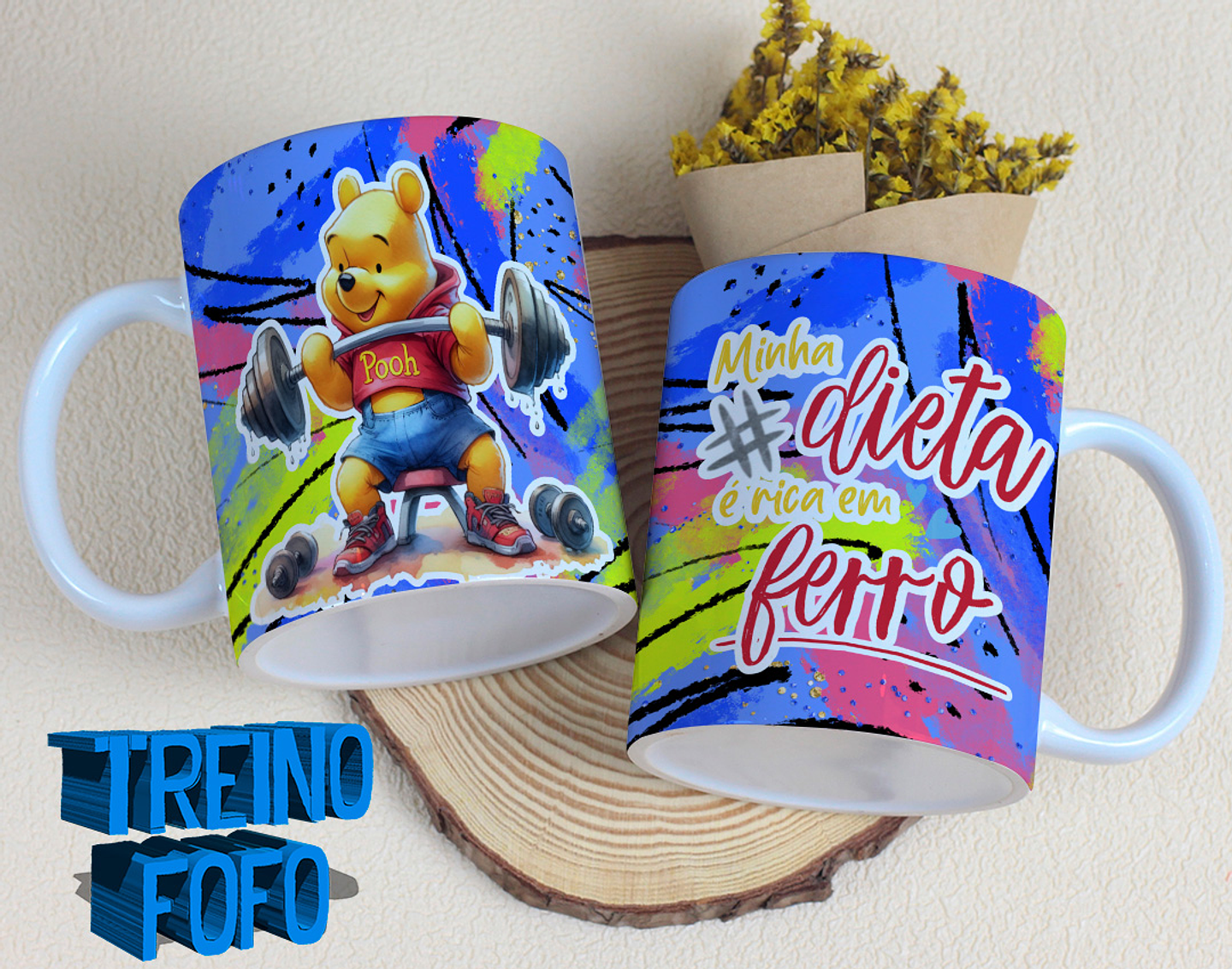 19 Artes para Caneca e Garrafa Treino Fofo Amizade Arquivo Editável 3
