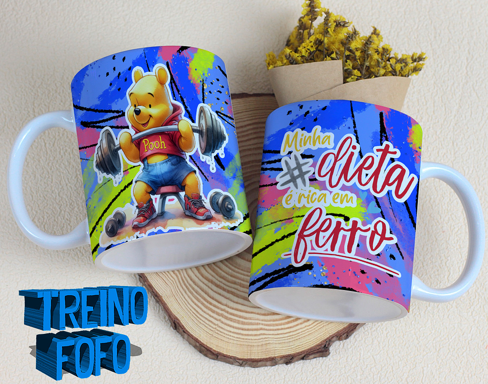 19 Artes para Caneca e Garrafa Treino Fofo Amizade Arquivo Editável 3