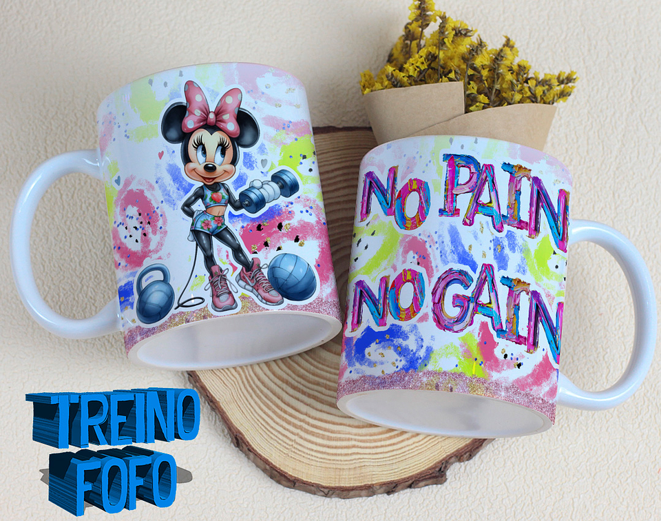 19 Artes para Caneca e Garrafa Treino Fofo Amizade Arquivo Editável 8