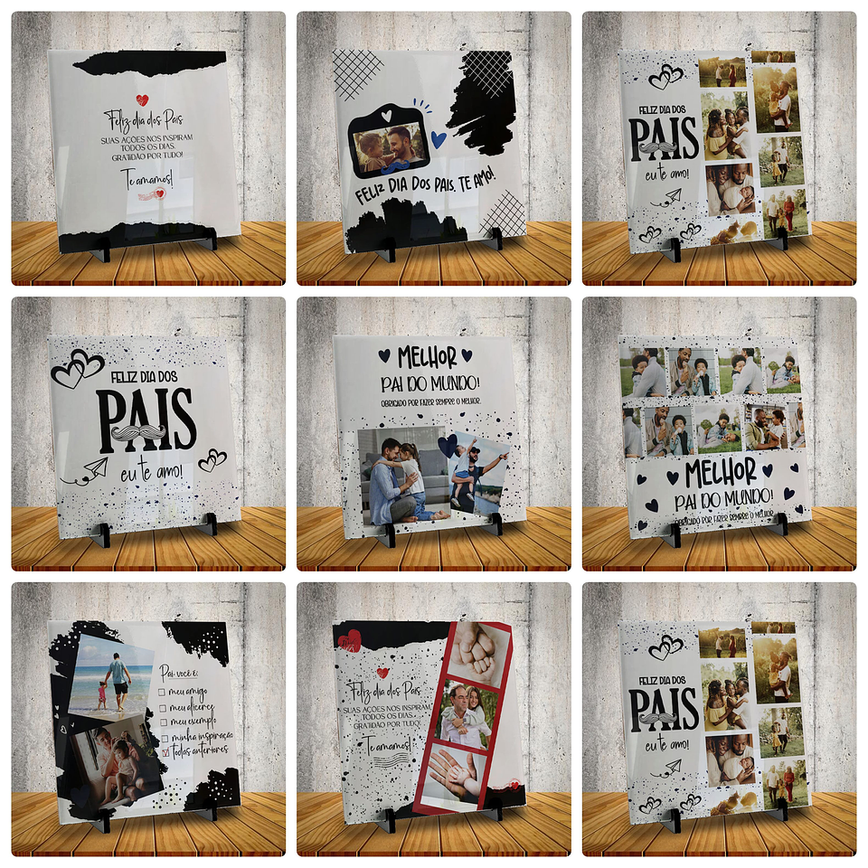 13 Artes para Caneca e Azulejo Dia dos Pais Minimalista Arquivo Editável 2