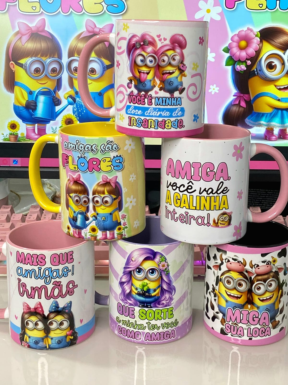 14 Artes para Caneca Minions Amigas Amizade Arquivo em Jpg 1