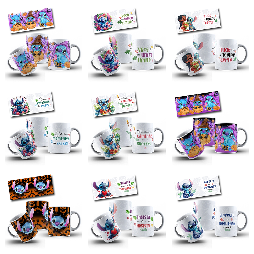 14 Artes para Caneca Stitch Arquivo em Jpg 1