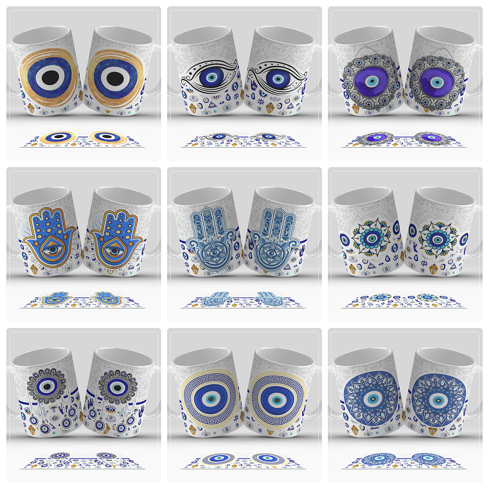 13 Artes para Caneca Olho Grego Arquivo em Jpg 3