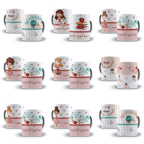 18 Artes para Caneca Dia dos Professores Arquivo Editável