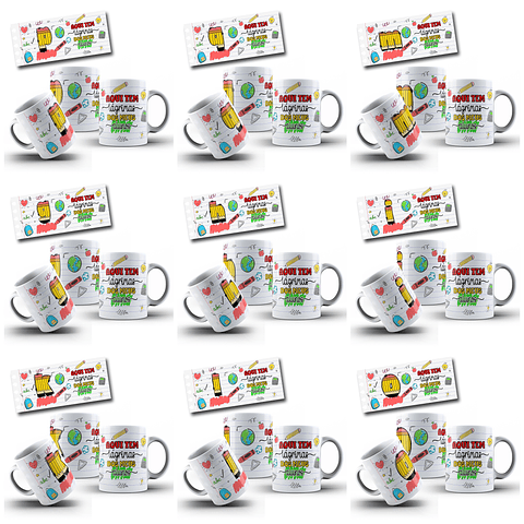 26 Artes para Caneca Alfabeto Dia dos Professores Arquivo Editável