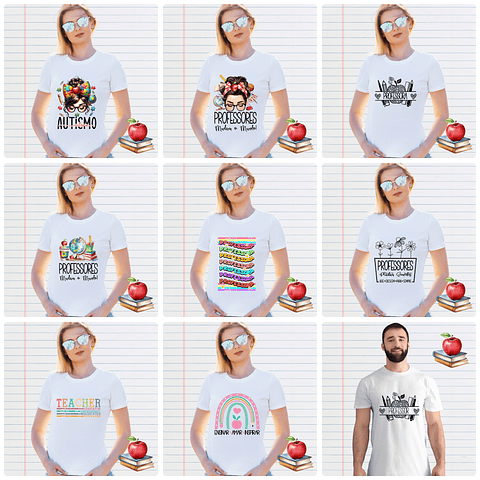 20 Artes para Camisa Dia dos Professores Arquivo em Png