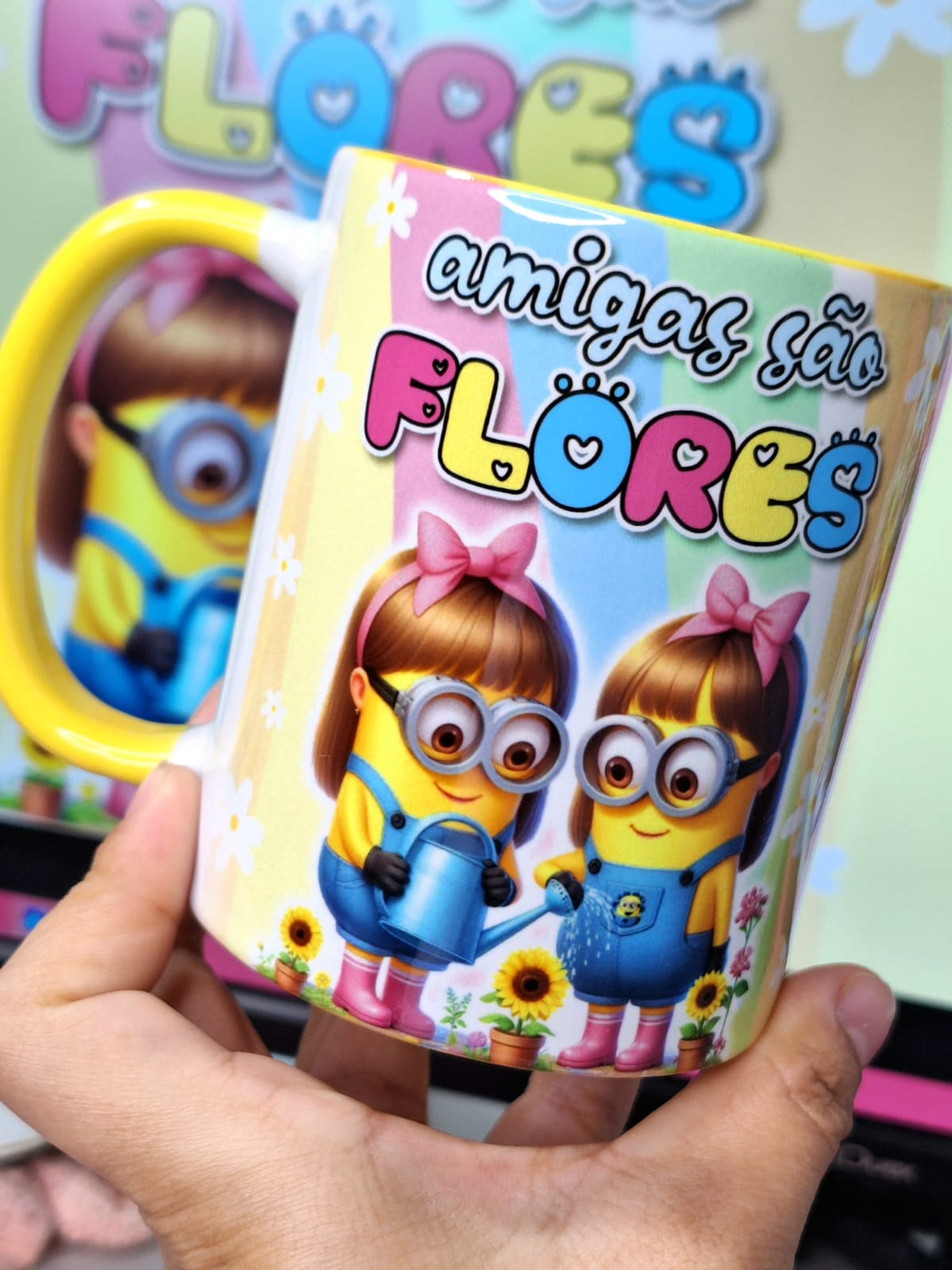 14 Artes para Caneca Minions Amigas Amizade Arquivo em Jpg 4