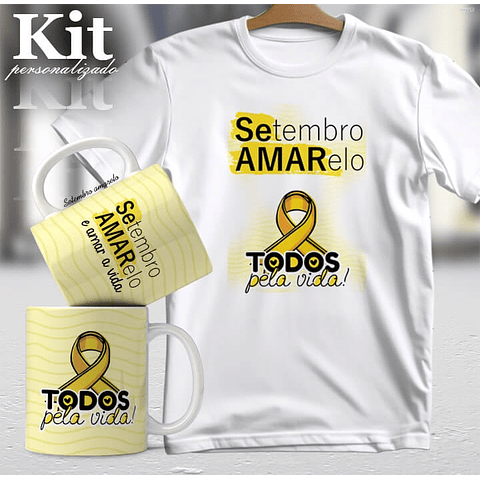 20 Artes para Canecas e Camisa Setembro Amarelo Arquivo Editável