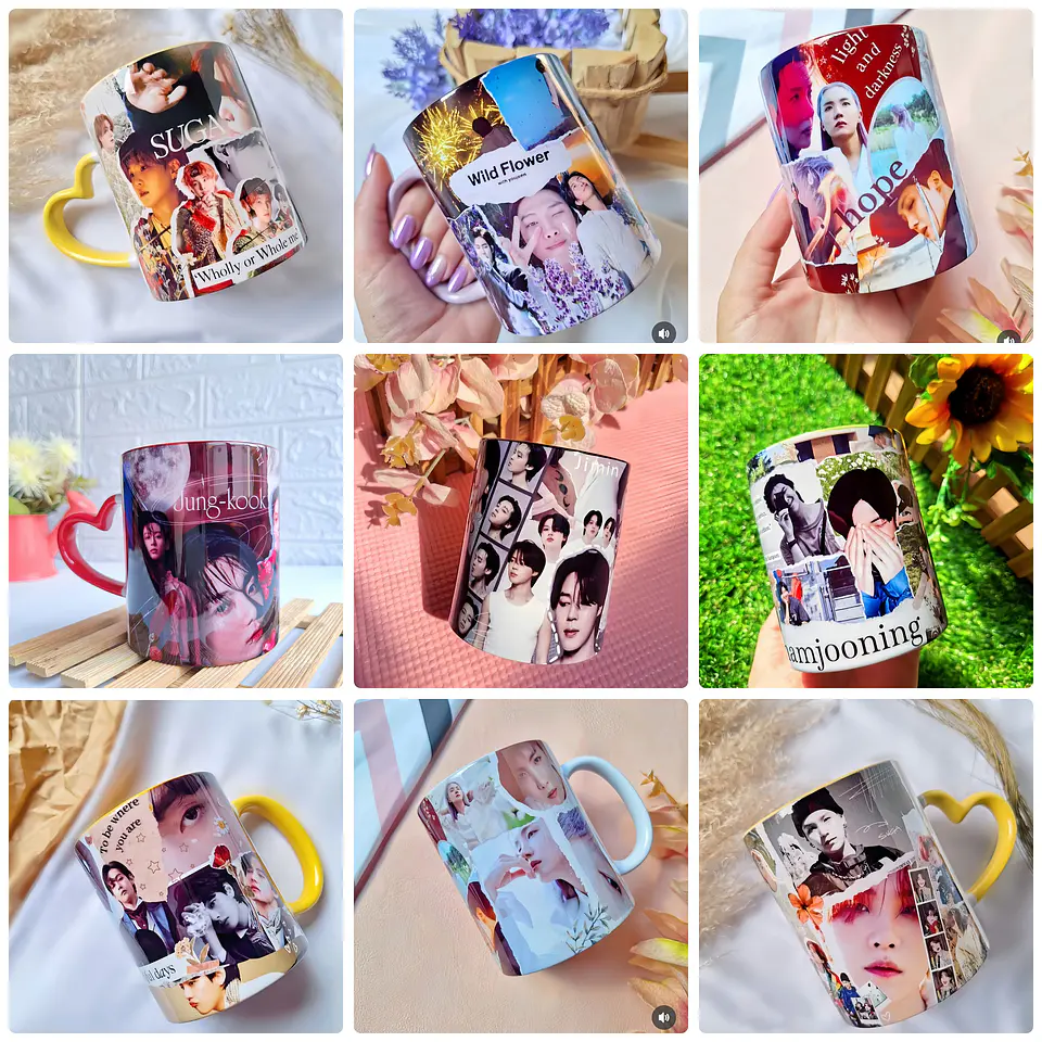 20 Artes para Canecas Bts Colagens Arquivo em Jpg 4