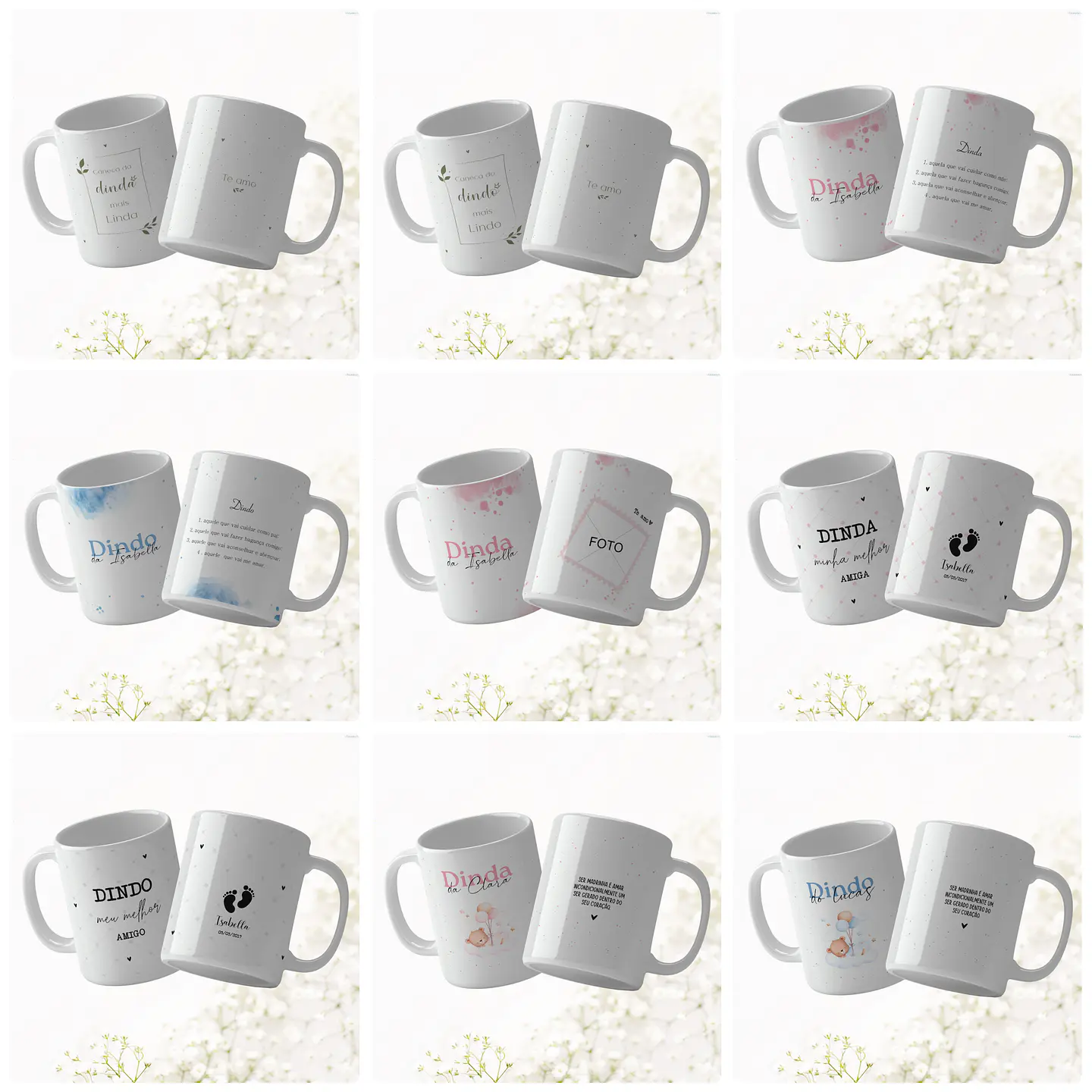 21 Artes para Canecas Dindos Padrinhos Arquivo Editável 2