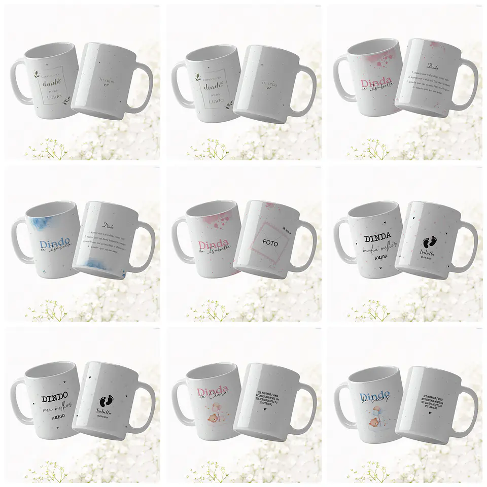 21 Artes para Canecas Dindos Padrinhos Arquivo Editável 2