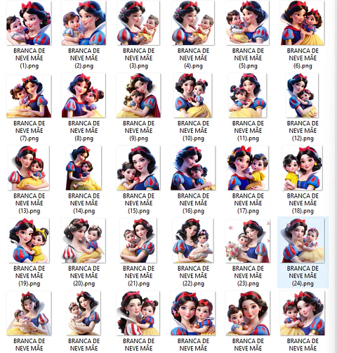 Kit Digital Branca de Neve Dia das Mães Arquivos em Png  