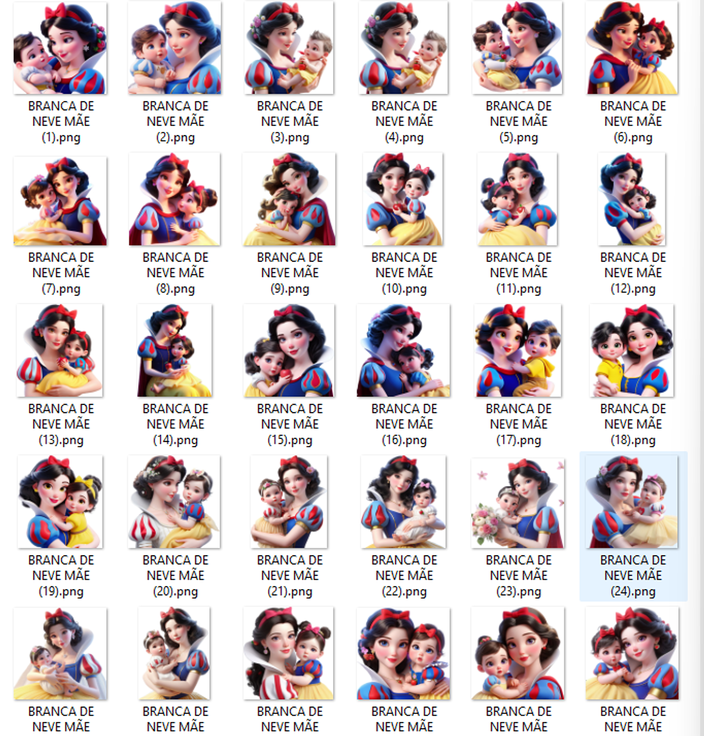 Kit Digital Branca de Neve Dia das Mães Arquivos em Png   1