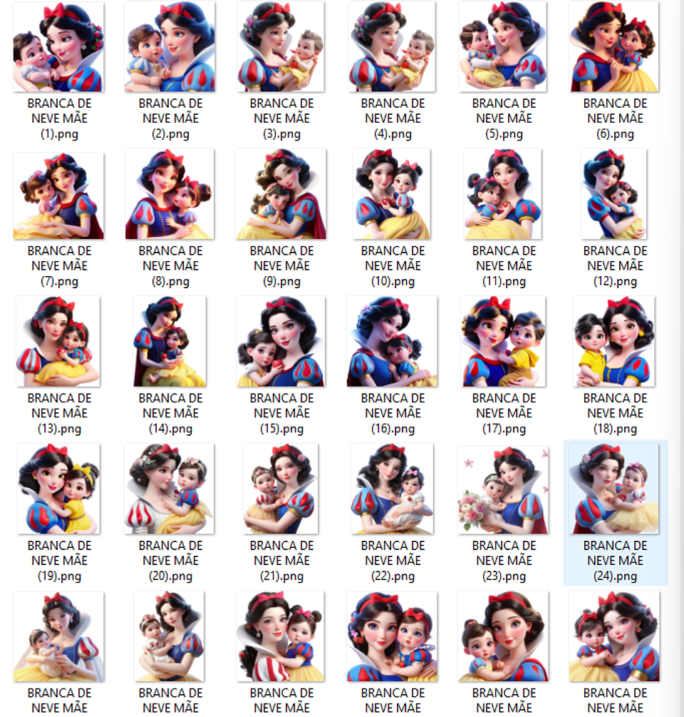 Kit Digital Branca de Neve Dia das Mães Arquivos em Png   1
