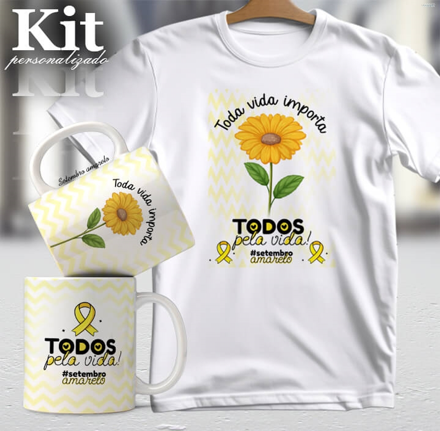 20 Artes para Canecas e Camisa Setembro Amarelo Arquivo Editável 7