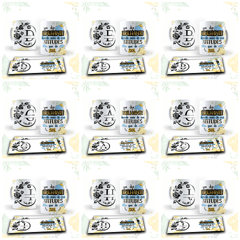 26 Artes para Canecas Alfabeto Atitude Arquivo em CorelDraw