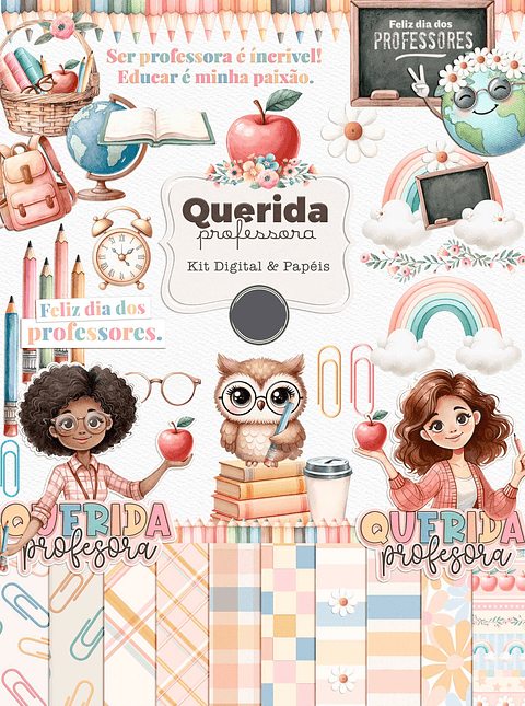 Kit Digital Dia dos Professores Arquivos em Png