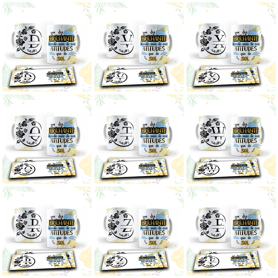 26 Artes para Canecas Alfabeto Atitude Arquivo em CorelDraw 3