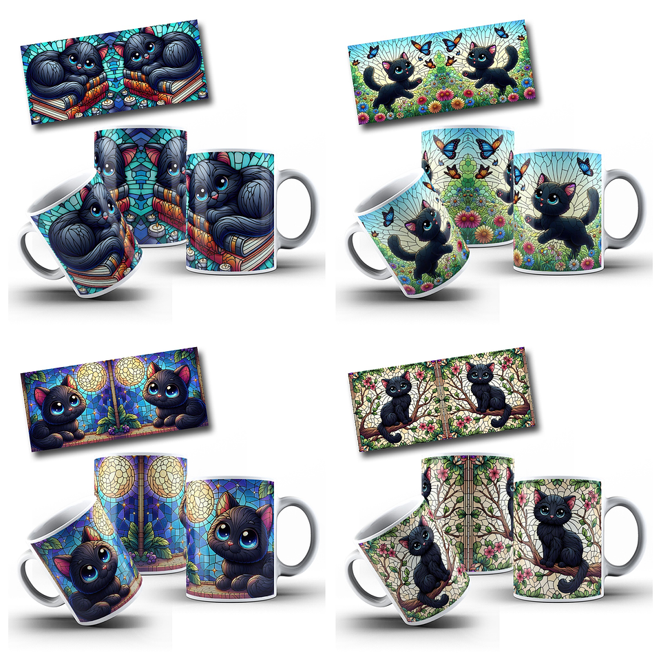 40 Artes para Canecas e Azulejo Gatinhos Arquivo em Jpg 1