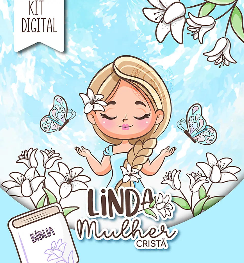 Kit Digital Linda Mulher Cristã Arquivos em Png  2