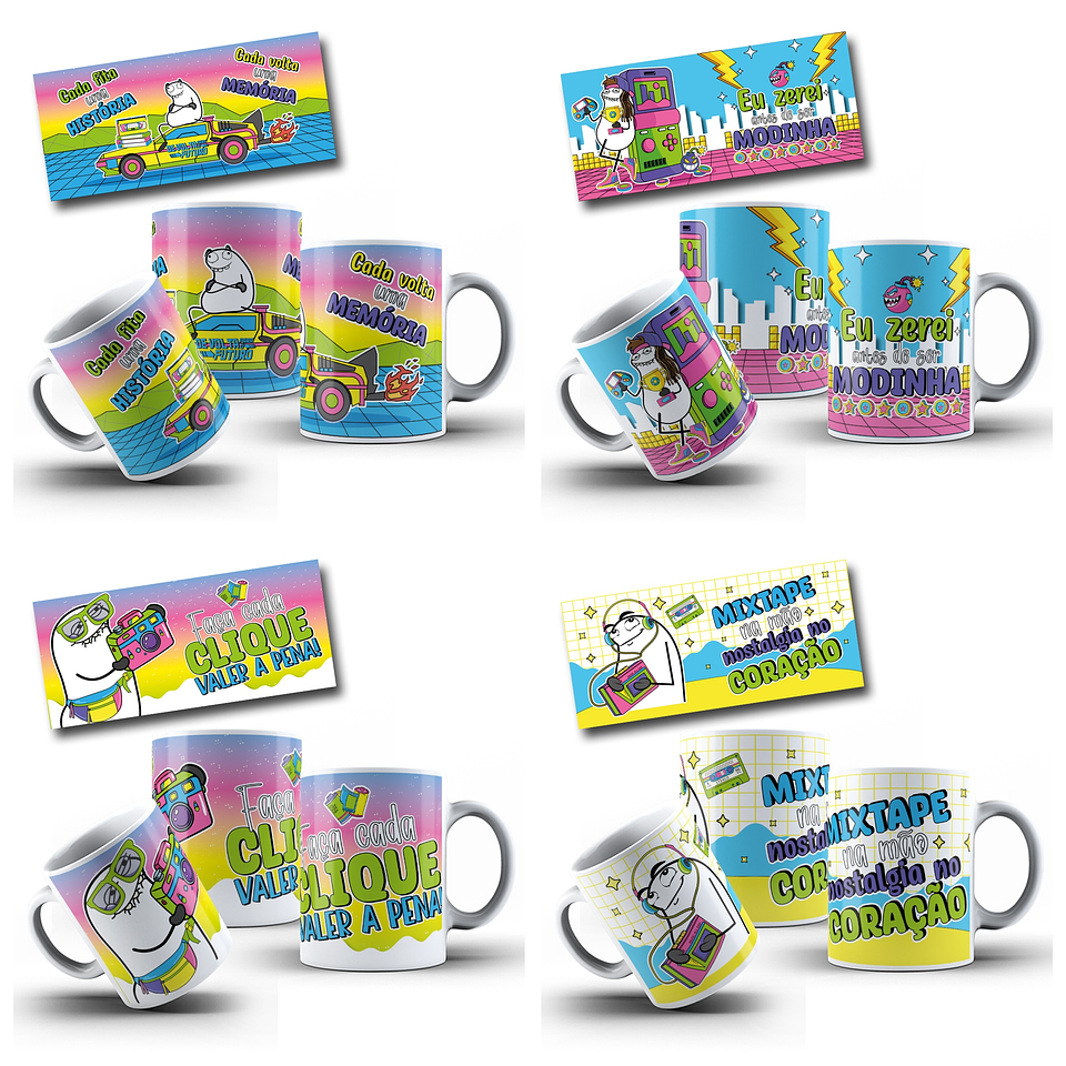 48 Artes para Canecas Gino Flork Memes Anos 80 Arquivo em Jpg  1