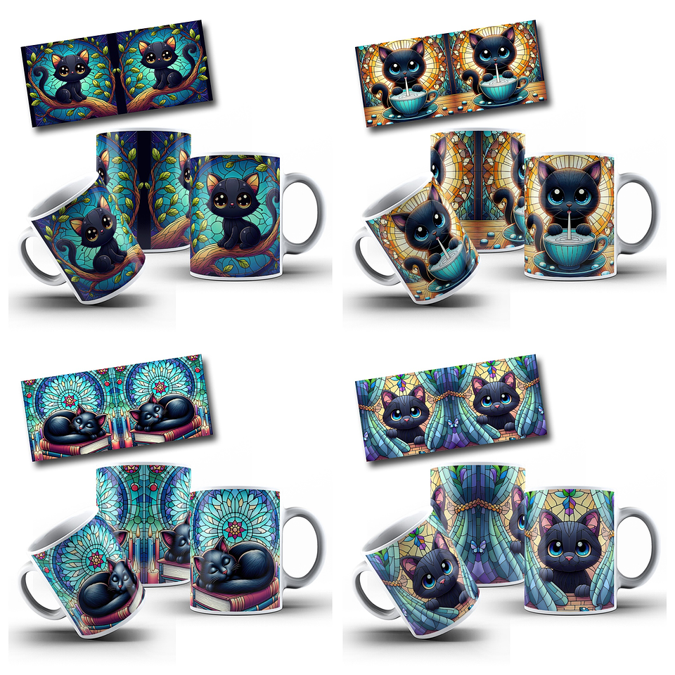 40 Artes para Canecas e Azulejo Gatinhos Arquivo em Jpg 2