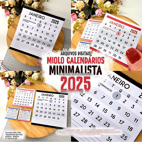 Arquivos Calendário prontos 2025 em Pdf