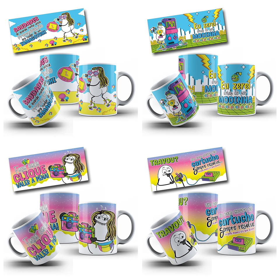 48 Artes para Canecas Gino Flork Memes Anos 80 Arquivo em Jpg  3