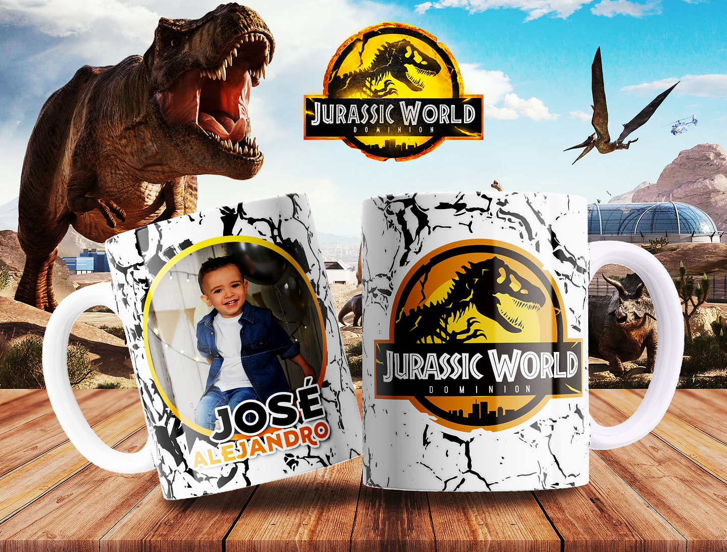 7 Artes para Caneca Jurassic Park Arquivo Editável 1